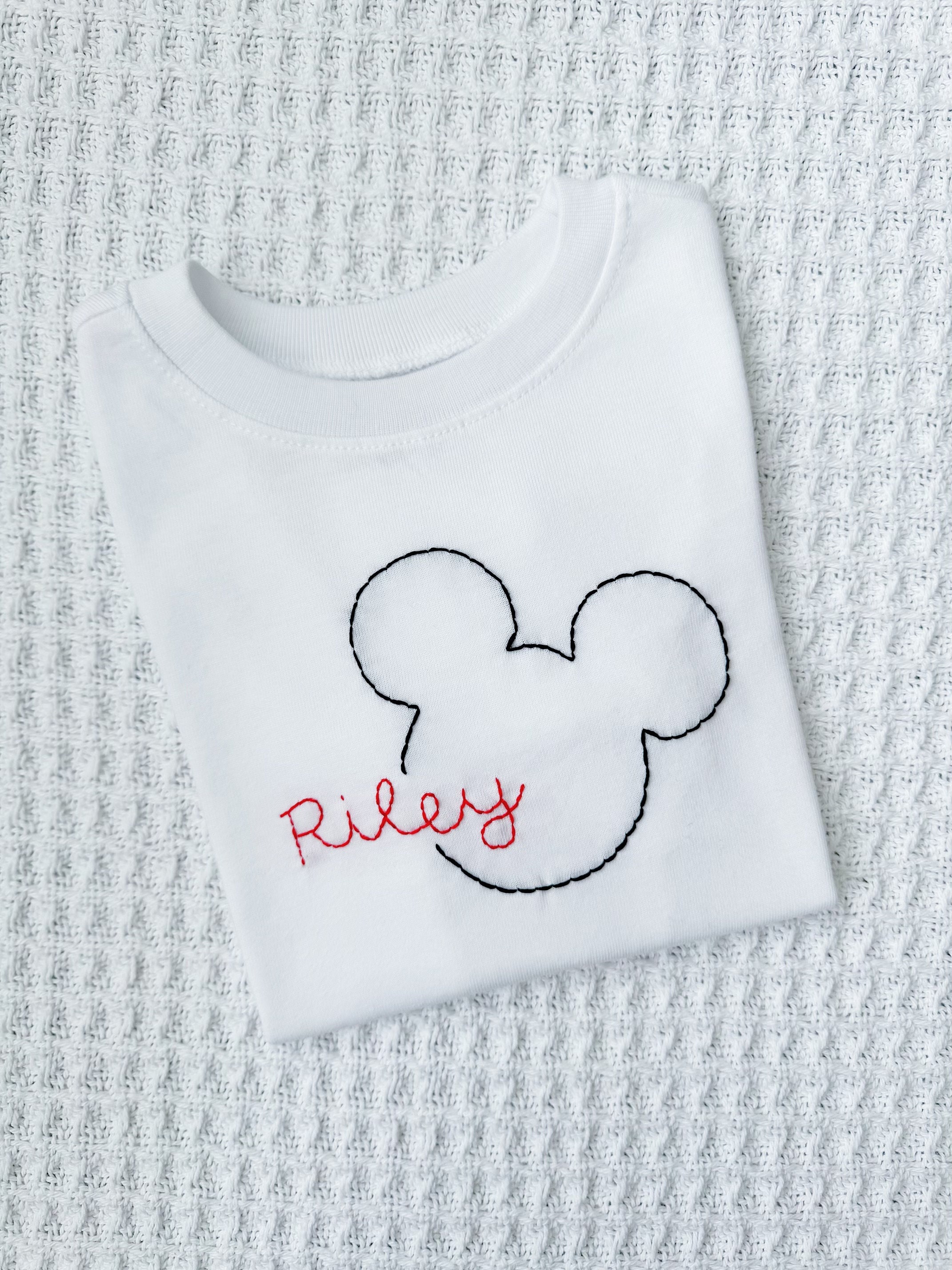 Embroidered Mickey Shirt Etsy UK