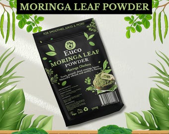 Pó de folha de moringa orgânica