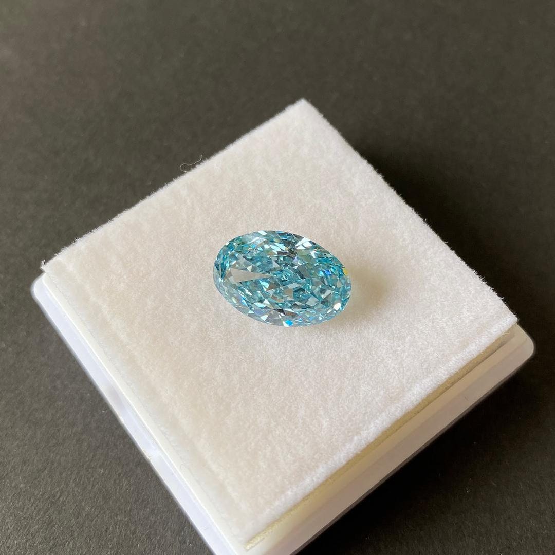 5.69ct Lab-grown Blue Diamond Jewelry | Custom Anniversary, Birthday ...