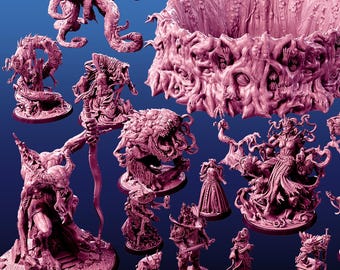 Living Nightmares STL Bundle: D&D Aberration and Horror Miniatures (Digital Download)