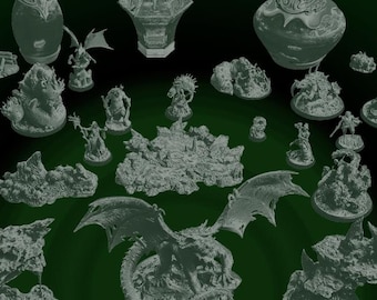 Green Dragon Swarm STL Bundle: D&D Insects and Monstrosity Miniatures (Digital Download)