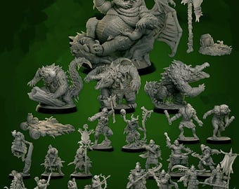 Bog Terrors STL Bundle: D&D Goblin, Bugbear, Monstrosity Miniatures (Digital Download)
