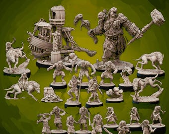 Goblin Raiders STL Bundle: D&D Hobgoblin and Bugbears Miniatures (Digital Download)