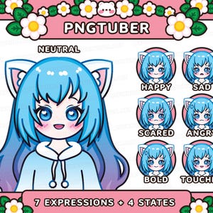 Cute PNGTuber Girl Model | Anime Girl | VeadoTube Mini | VTuber Asset | Twitch Avatar | YouTube Stream VTuber Model | Premade Chibi Pngtuber