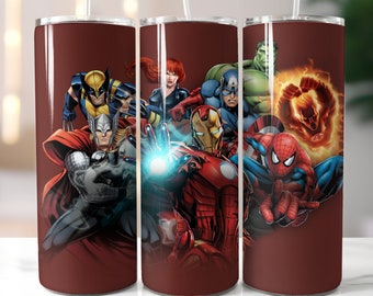 Superhero Tumblers Designs | Super Hero Designs | Kids Tumbler Designs | Super Hero comics Tumbler png | SEAMLESS PATTERN | 20oz 300DP