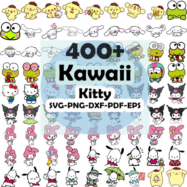 Kawaii Kitty Svg, Kawaii Kitty Svg Bundle, Cute Cat Svg, Kitty Svg, Kawaii Kitty Clipart, Kawaii Kitty Svg