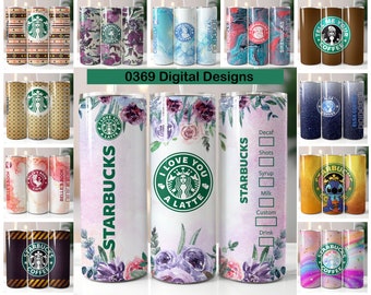 70 Starbucks 20 oz Tumbler Wrap STRAIGHT PNG, Starbucks Hibiscus Tumbler Sublimation Digital Download Tumbler Bundle, Instant Download