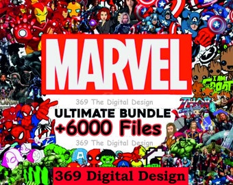 6000+ Megabundel GELAAGDE bestanden, Avangers, IronMan, Thor, Deadpool, Captain America, Spider Man, superheld PNG SVG-bestanden Cricut silhouet