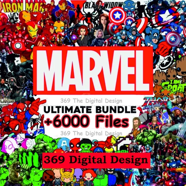 6000+ Mega Bundle LAYERED Files, Avangers, IronMan, Thor, Deadpool, Captain America, Spider Man, Superhero PNG SVG Files Cricut Silhouette