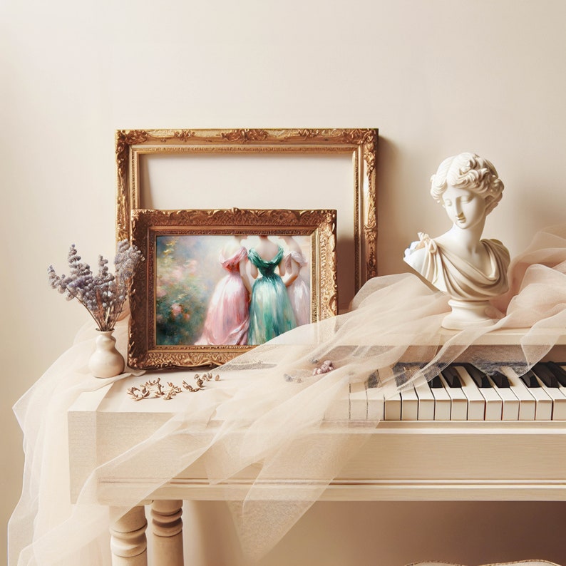 Pastel Regency Artwork, Dreamy Victorian Women Impressionism Painting ...