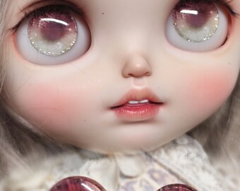 Handgefertigte magnetische Glas-Eyechips der Pink-Serie für Blythe-Puppen
