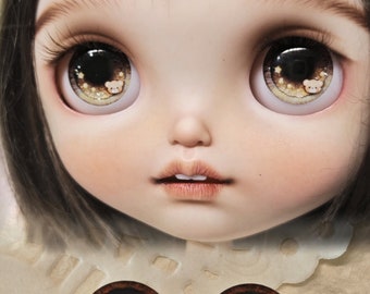 Star Bear Cute Style Blythe Doll Magnetic Glass Eyechips - Realistic Doll Eyes