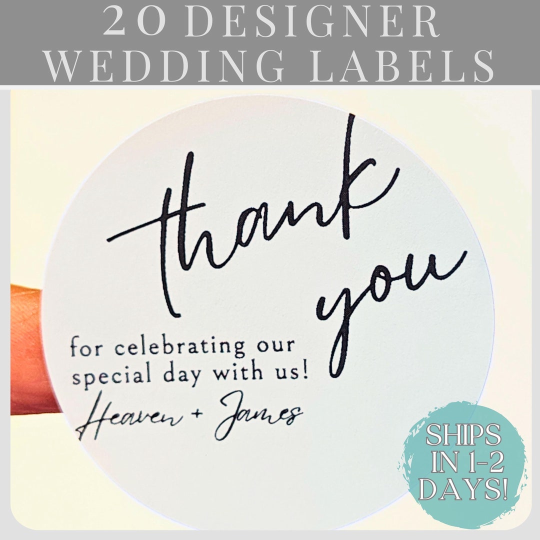 20 Custom Gold Foil Wedding Favors for Guests Wedding Personalized Labels Wedding Guest Gifts ...