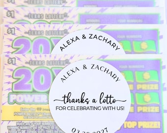 Personalized Wedding Favor Scratch Off Ticket Holder Bulk Wedding Guest Gift Lottery Ticket Favor Wedding Decoration Table Wedding Thank You