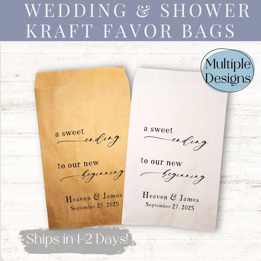 10 Custom Wedding Favor Bag Bridal Shower Favor Personalized Wedding ...