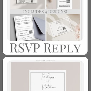 Minimalist Wedding Details Card Template Canva Digital Download Modern Wedding Details Template Printable Wedding Calligraphy Wedding ML1 image 4
