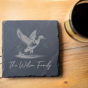 Personalized Coaster Set Engraved Slate Coaster Custom Wedding Gift Personalized Housewarming Gift for Newlywed Monogram Anniversary Gift image 14