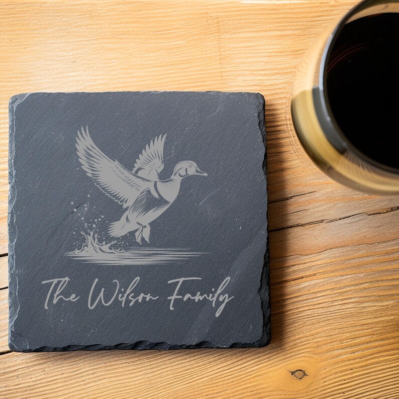 Personalized Coaster Set Engraved Slate Coaster Custom Wedding Gift Personalized Housewarming Gift for Newlywed Monogram Anniversary Gift image 14