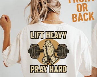 Koszulka „Podnieś ciężar, módl się mocno”: koszulka do ćwiczeń Christian Gym