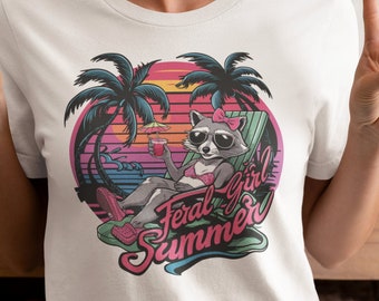 T-shirt med sommartvättbjörn från Feral Girl: Tropisk semestertröja