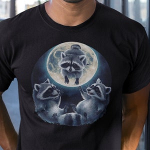 Three Raccoons Graphic Shirt Raccoon Lovers Tee Funny Raccoon Shirt Raccoon Moon Tshirt Raccon Gift