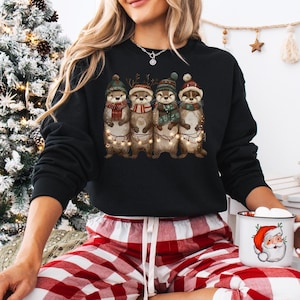 Weihnachten Otter Shirt, Otter Sweatshirt, süßes Otter Shirt, Weihnachtsgeschenk, Unisex T-Shirt, Otter Kinder Shirt, Otter Urlaub Shirt