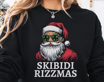 Skibidi Rizzmas Christmas Rizz Santa Claus Charisma Kid Cool Unisex Softstyle T-Shirt, Holiday Tee, Funny Xmas Shirt, Festive Top, Gift