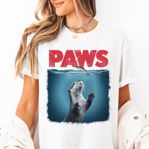 Chemise loutre mignonne pattes loutre impression loutre cadeau loutre Tshirt drôle de loutre océan amoureux des animaux film jeu de mots Tee Vitage