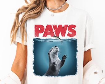 Funny Otter 'Paws' T-Shirt, Ocean Animal Lover Tee