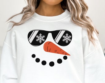 Snögubbe Jul Unisex T-shirt Semester Festlig Jul T-shirt Snögubbe Tröja Snögubbehuva Julklapp Söt Vintertröja
