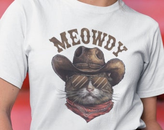 Meowdy Cat T-Shirt: Funny Cowboy Cat Graphic Tee