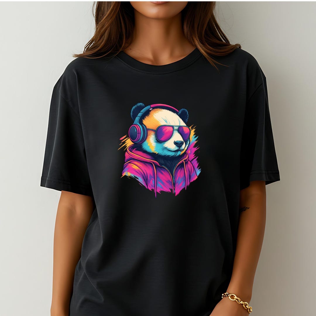Panda Rave Neon Panda DJ Shirt: Funny Rave Bear Graphic Tee - Etsy