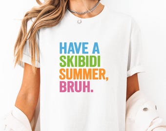 Camisa Skibidi Summer Bruh: Camiseta retro Meme