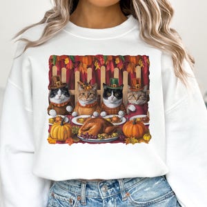 Katzen Erntedank Unisex T-Shirt, süßes lustiges Herbstkatzen Sweatshirt, Weihnachtsgeschenk für Katzenliebhaber, Katzenliebhaber Shirt, Thanksgiving Katzen T-Shirt, Katze