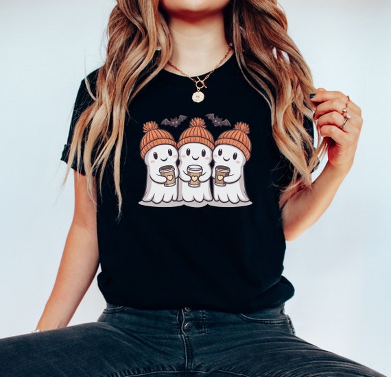 Cute Ghost Shirt Halloween Shirt Ghost Coffee Shirt Cute Fall Shirt Spooky Season Shirt