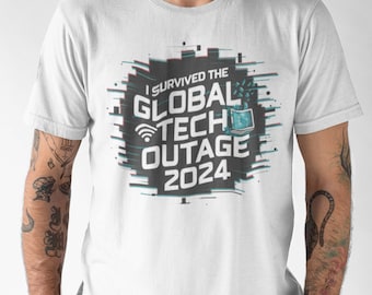 Global Tech Outage Shirt I Survived The Global Tech Outage Shirt Sys Admin Shirt Funny IT Shirt Blue Screen Of Death