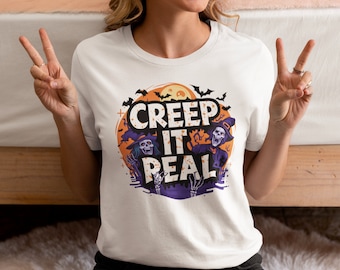 Maglietta Halloween Donna: Fantasma Skateboard Stile Vintage, Camicia Oversize Manica Corta - 2