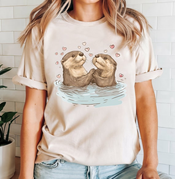 Cute Otter Shirt Otter Half Shirt Adorable Otter Shirt Gift For Her Cute Gift For Otter Lover Two Otter Shirt Otter Couple Shirt