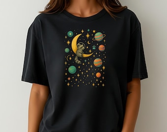 Raccoon Astronaut T-Shirt: Whimsical Outer Space Animal Tee
