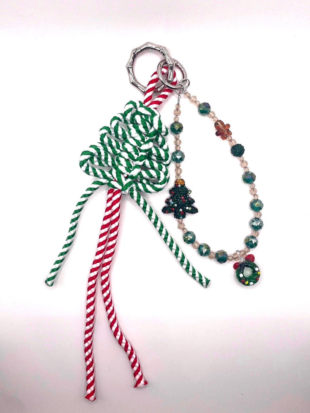 Keychain Y2k Rope Y2K Stylish Holiday Cheer Keychain Duo | Festive Rope and Beaded ...