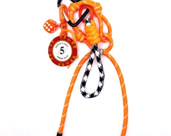 Y2K-era Stylish Bag Charm with Poker Chip