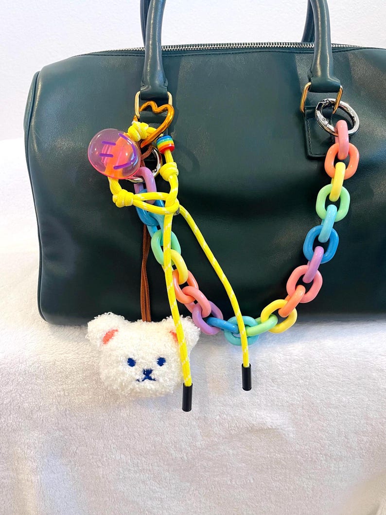 Y2K Teddy Bear Heart Bag Charm