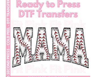 Baseball Mama DTF Transfers - Varsity Baseball Transfers - DTF Prints - Ready to Press Mother's Day Transfers - Trendy MAMA Heat Transfers