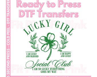 Lucky Girl DTF Transfers - Trendy Transfers - Full Color Transfers - DTF Prints - Lucky Girl Syndrome Transfers - Ready to Press Transfers