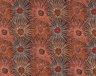 Aboriginal Indigenous Fabric, Water Dreaming Art design fabric, Stoff pro halben Yard, Australien