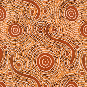 Aboriginal Indigenous Fabric, Goanna Dreaming Art design fabric, fabric per yard, Australia