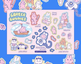 Career Bunnies Sticker Sheets