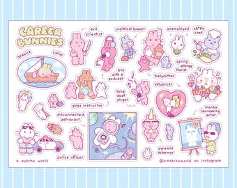 Career Bunnies Sticker Sheet