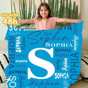 Custom Baby Name Blanket, Personalized Baby Blanket with Name, Swaddle Blanket, Baby Girl Blanket, Newborn Keepsake, Baby Shower Gift
