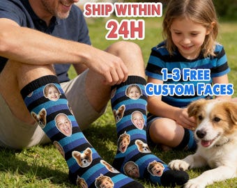 Custom Photo Socks for Dog Mom, Personalized Printed Socks with Your Own Photo, Novelty Socks Gift for Men, Funny Socks with Girl's Face
